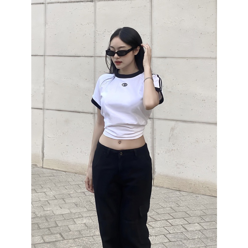 Áo thun Form Fit Chữ B [FREESHIP]🌸 Áo nữ baby tee chất cotton co dãn🌸 | BigBuy360 - bigbuy360.vn