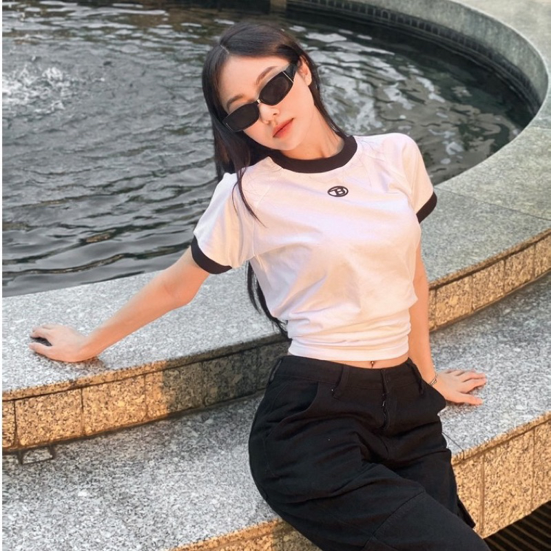Áo thun Form Fit Chữ B [FREESHIP]🌸 Áo nữ baby tee chất cotton co dãn🌸 | BigBuy360 - bigbuy360.vn