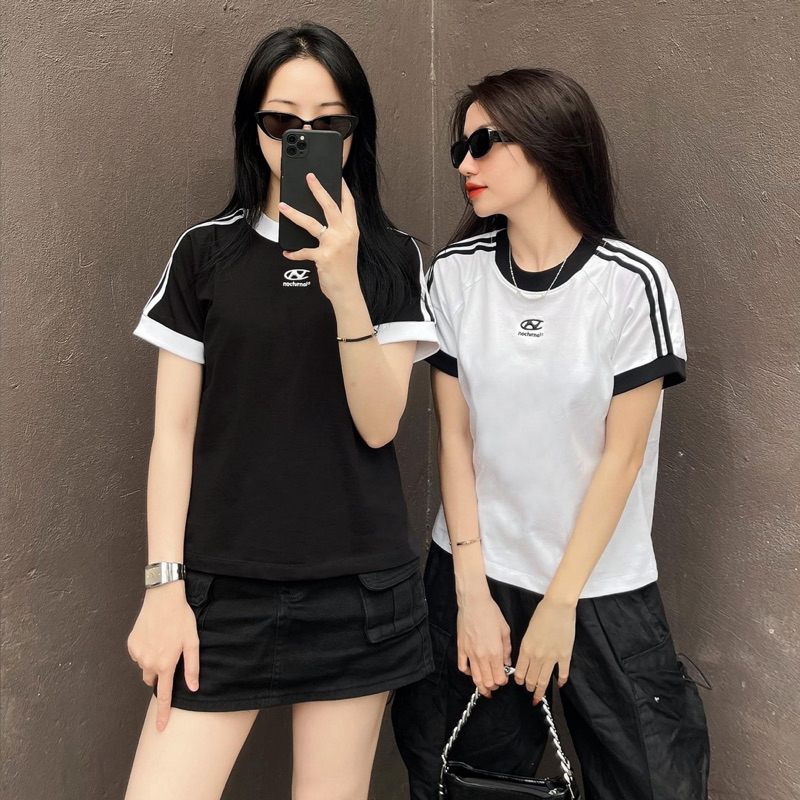 Áo thun Form Fit Chữ N. [FREESHIP]🌸 Áo nữ baby tee chất cotton co dãn🌸 | BigBuy360 - bigbuy360.vn