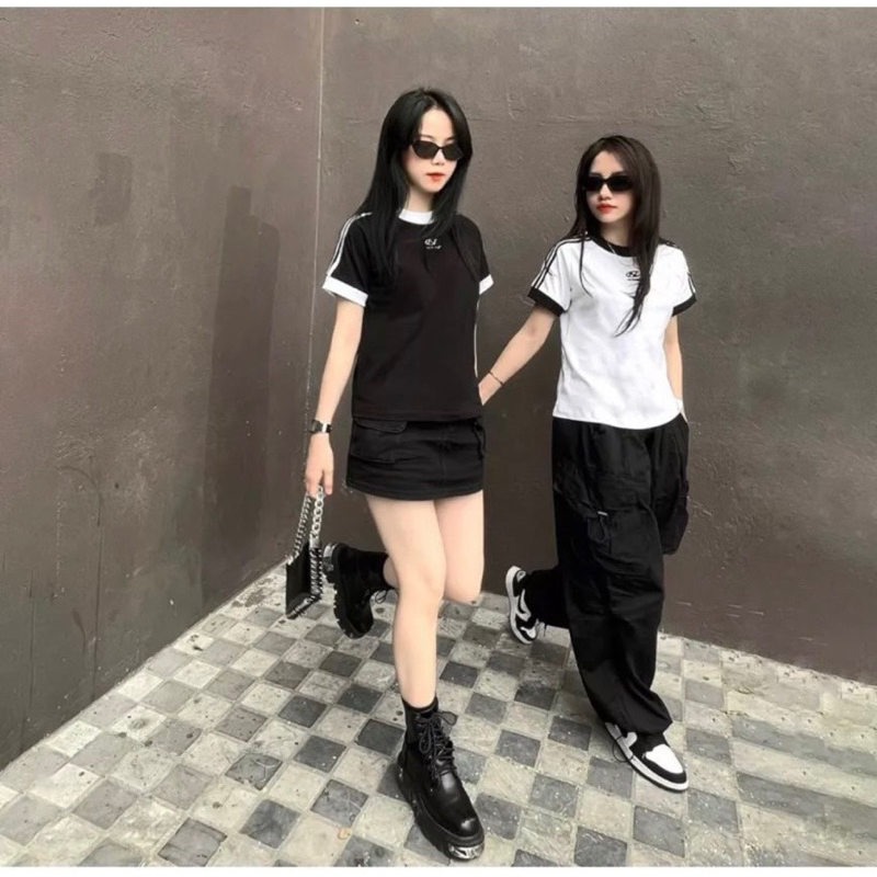 Áo thun Form Fit Chữ N. [FREESHIP]🌸 Áo nữ baby tee chất cotton co dãn🌸 | BigBuy360 - bigbuy360.vn