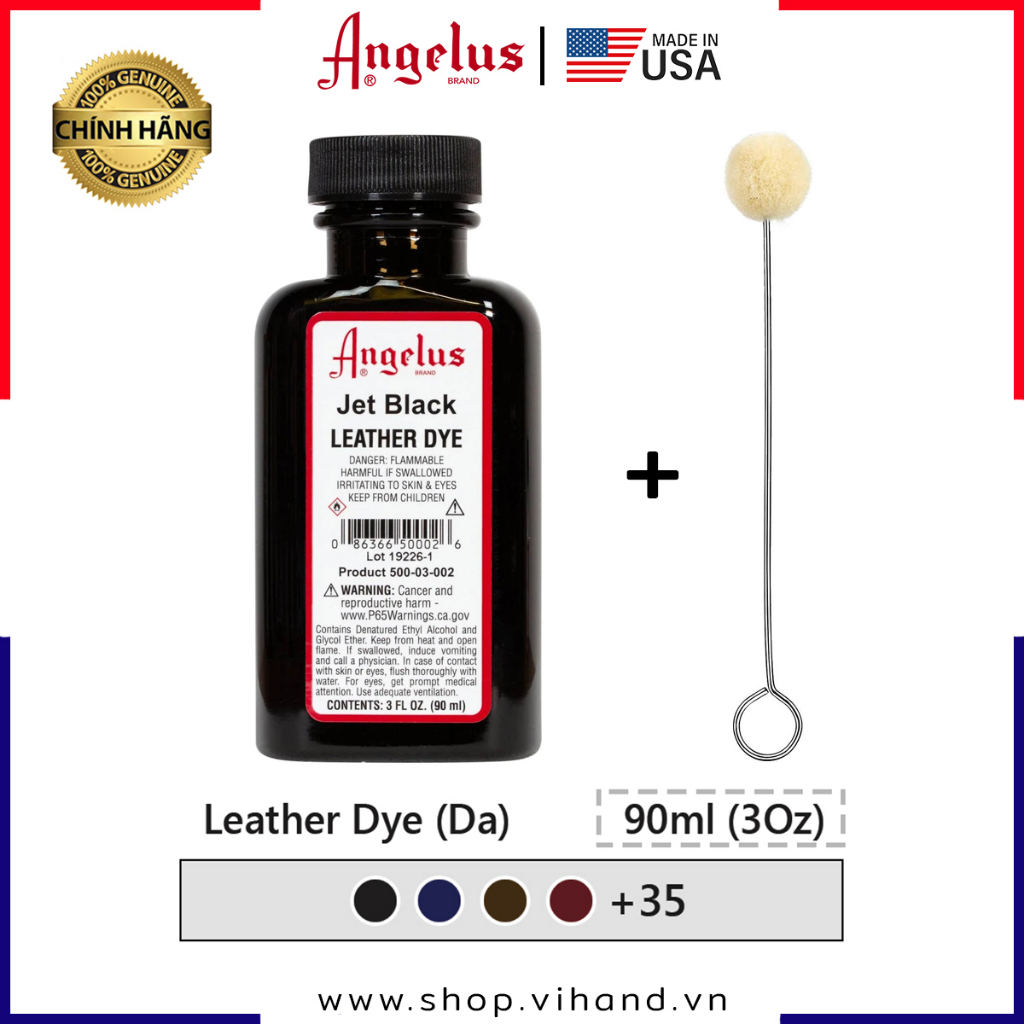 Angelus Leather Dye Jet Black 3oz