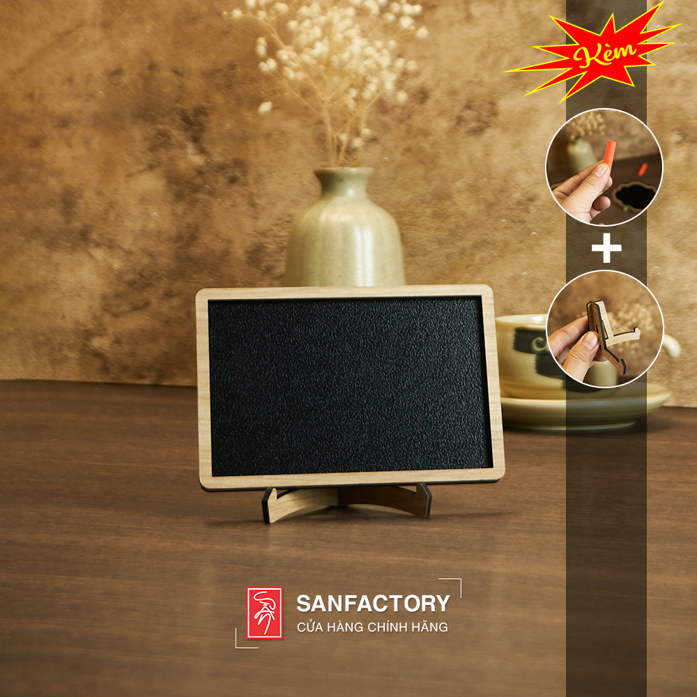 Bảng viết phấn để bàn mini trang trí tiệc cưới, sinh nhật SAN-VP07, tặng Kèm Chân đế + phấn màu