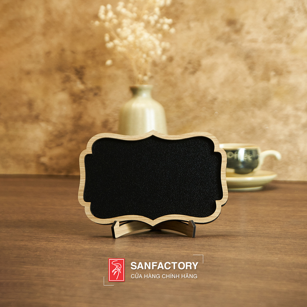 Bảng viết phấn để bàn mini trang trí tiệc cưới, sinh nhật SAN-VP07, tặng Kèm Chân đế + phấn màu