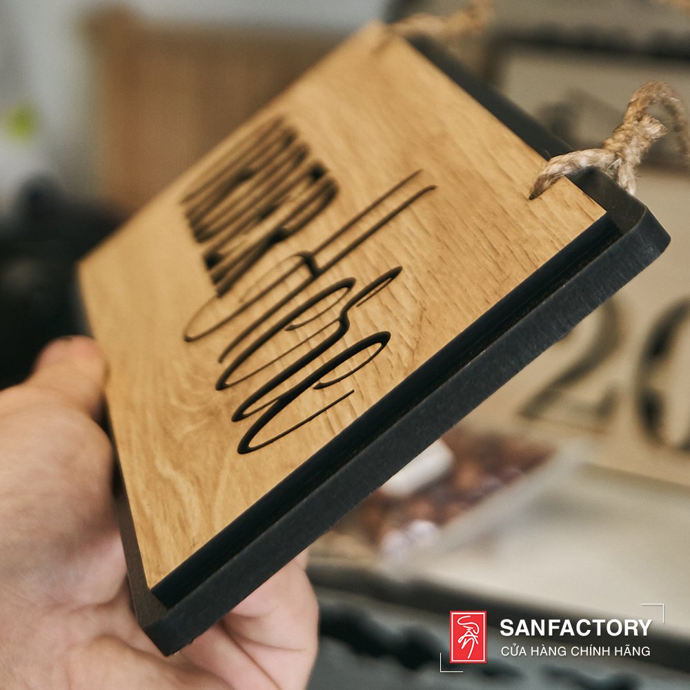 [SAN-OR05] Biển Bảng Gỗ Order Here chỉ hướng loại treo tường - tặng kèm đinh treo