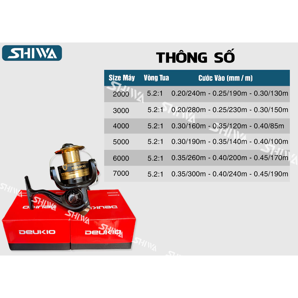 Máy Câu Cá Deukio QM, Máy Câu Đứng Kim Loại Câu Ngâm/ Lăng xê/Lure Size 2000/3000/4000/5000/6000/700