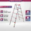 Thang ghế nhôm chữ A 3-4-5-6 bậc cao 0.76M-1,46M gấp gọn nhập khẩu FUJIHOME đa năng chính hãng