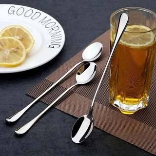 1 Cái Thìa (Muỗng) Inox 201 Cán Dài 19.6cm Khuấy Đá Chanh-Sinh Tố -Trà Đào.