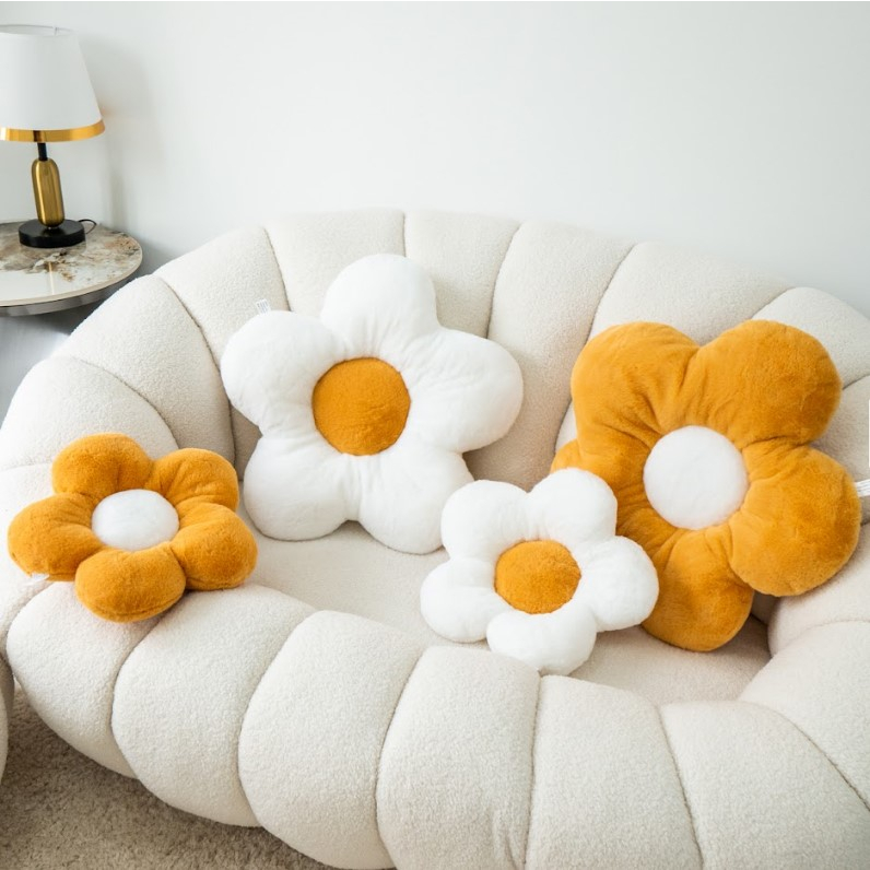 Gối Sofa, Gối Bông Mềm Mại Hình Hoa Cúc Trang Trí Ghế Sofa, Giường Ngủ