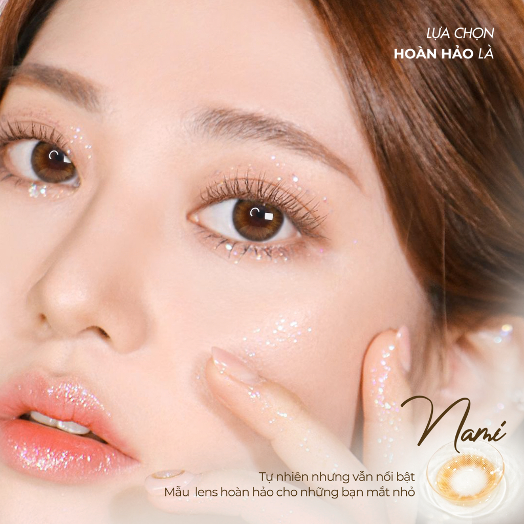 Ảnh Lens mắt nâu mật ong độ cận 0-8 Nami nhãn hiệu Angel Eyes, kính áp tròng màu nâu tây tự nhiên đường kính 12.8mm 4