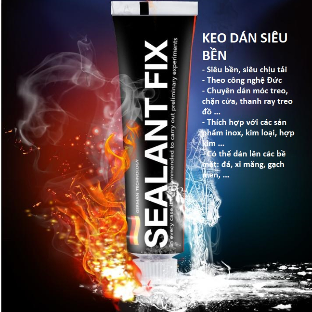 Keo Siêu Dính Chắc Chắn SEANALT FIX Màu Đen - Dán Treo Mọi Thứ Không Cần Khoan Tường Tuýp 6g-60g