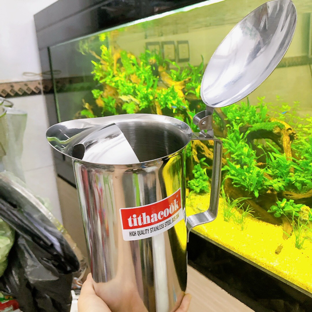Ca inox 2 lít ca đựng nước có nắp và không nắp TITHACOOK