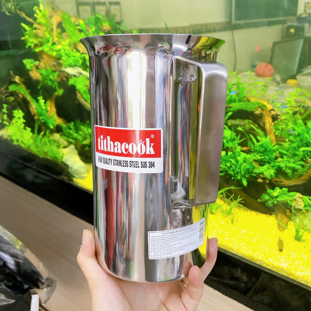 Ca inox 2 lít ca đựng nước có nắp và không nắp TITHACOOK