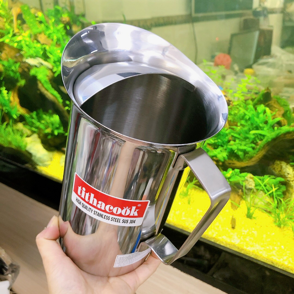 Ca inox 2 lít ca đựng nước có nắp và không nắp TITHACOOK