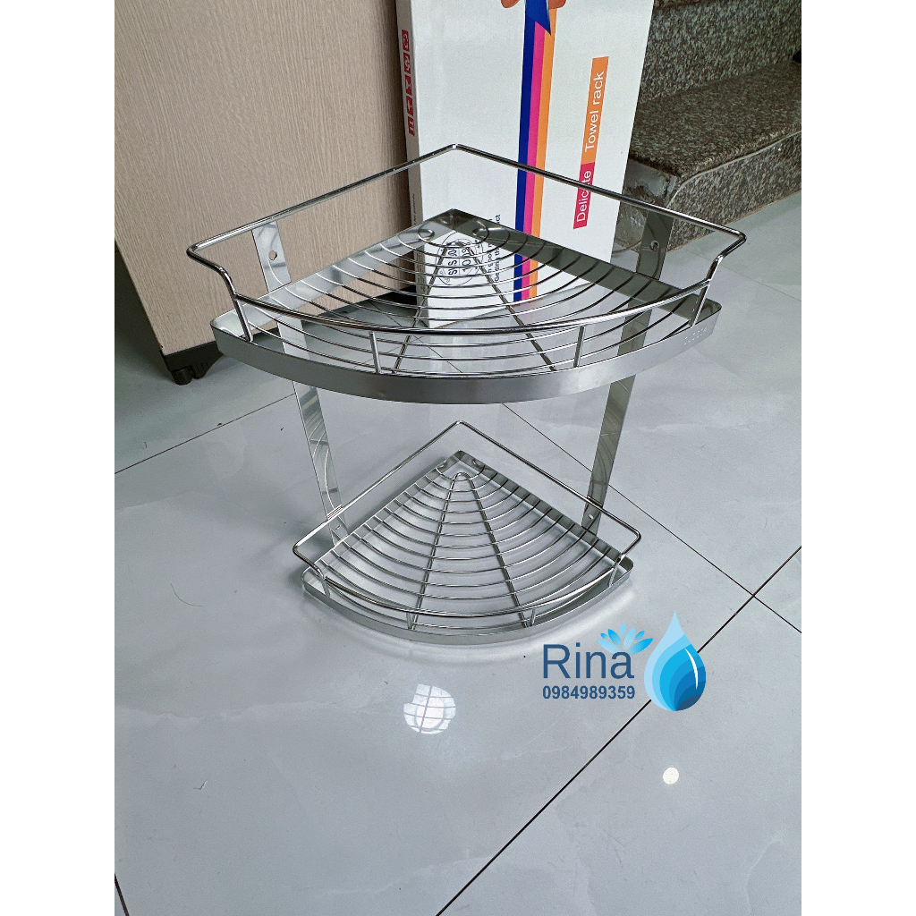 Kệ góc 2 tầng inox 304 Kệ Góc 2 Tầng Đựng Đồ Nhà Tắm kệ 25cmx25cm, kệ ...