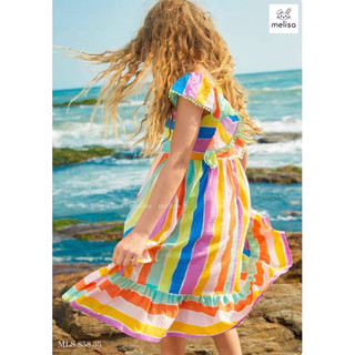 Đầm váy bé gái 12-45kg. Đầm đi biển sắc màu cho bé gái Melisa