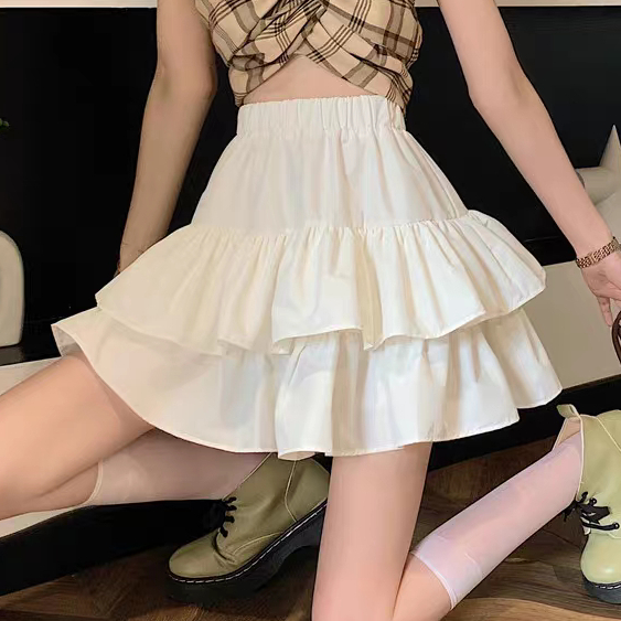 Chân Váy 2 Tầng Bigsize Nữ Lưng Cao,Chân Váy Xòe Big Size Có Lót Trong Vải Lụa Chéo Mềm Mịn CV XOE