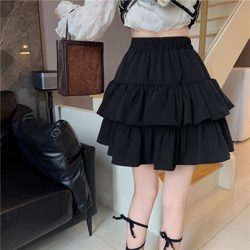 Chân Váy 2 Tầng Bigsize Nữ Lưng Cao,Chân Váy Xòe Big Size Có Lót Trong Vải Lụa Chéo Mềm Mịn CV XOE