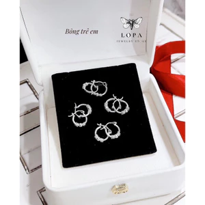 khuyên tai bạc nữ thiết kế lắc bi đơn giản bạc lopa