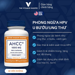 Viên Uống Tăng Sức Đề Kháng & Tế Bào Miễn Dịch The Vitamin Shoppe AHCC 1000MG 60 viên