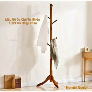 ♨️SALE 50%♨️ Cây Treo Quần Áo, Nón, Giá Treo 3 Chân Trụ Gỗ Tự Nhiên, Decor Phòng, Hàng Xuất Khẩu