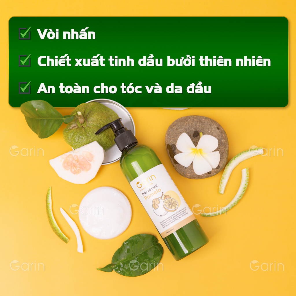 Ảnh Dầu xả bưởi suôn mượt tóc pomelo GARIN 300ml phục hồi hư tổn cho tóc chắc khỏe óng ả mềm mại 2