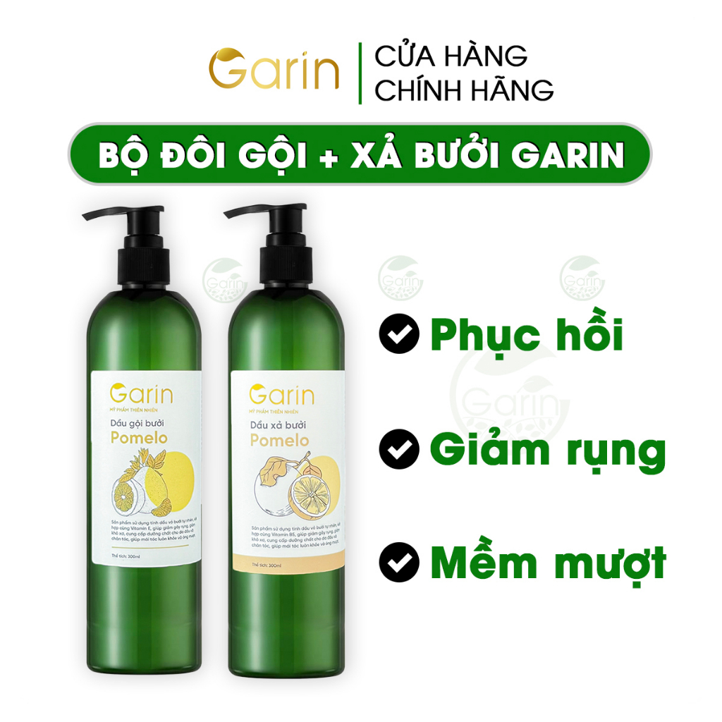 Ảnh Combo dầu gội dầu xả bưởi kích mọc tóc pomelo Garin 300ml làm sạch tóc và da đầu dưỡng tóc chắc khỏe 1