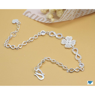 lắc tay 4 lá thiết kế cao cấp bạc lopa