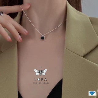 dây chuyền nữ mặt vuông nhẹ nhàng bạc lopa