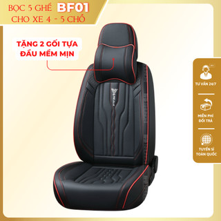 Bọc 5 ghế ô tô BF01 cho xe ô tô 4 chỗ, 5 chỗ tằng kèm 2 gối đầu mềm mịn