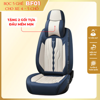 Bọc 5 ghế ô tô BF01 cho xe ô tô 4 chỗ, 5 chỗ tằng kèm 2 gối đầu mềm mịn