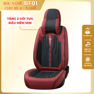 Bọc 5 ghế ô tô BF01 cho xe ô tô 4 chỗ, 5 chỗ tằng kèm 2 gối đầu mềm mịn
