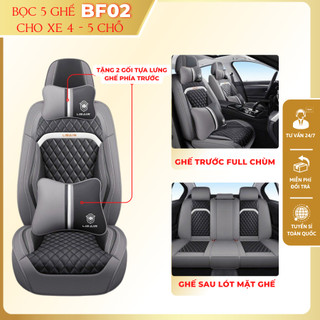 Bọc 5 ghế ô tô BF02 cho xe 4 chỗ, 5 chỗ tặng kèm 4 gối tựa