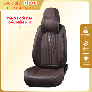Bọc 5 ghế ô tô BF01 cho xe ô tô 4 chỗ, 5 chỗ tằng kèm 2 gối đầu mềm mịn