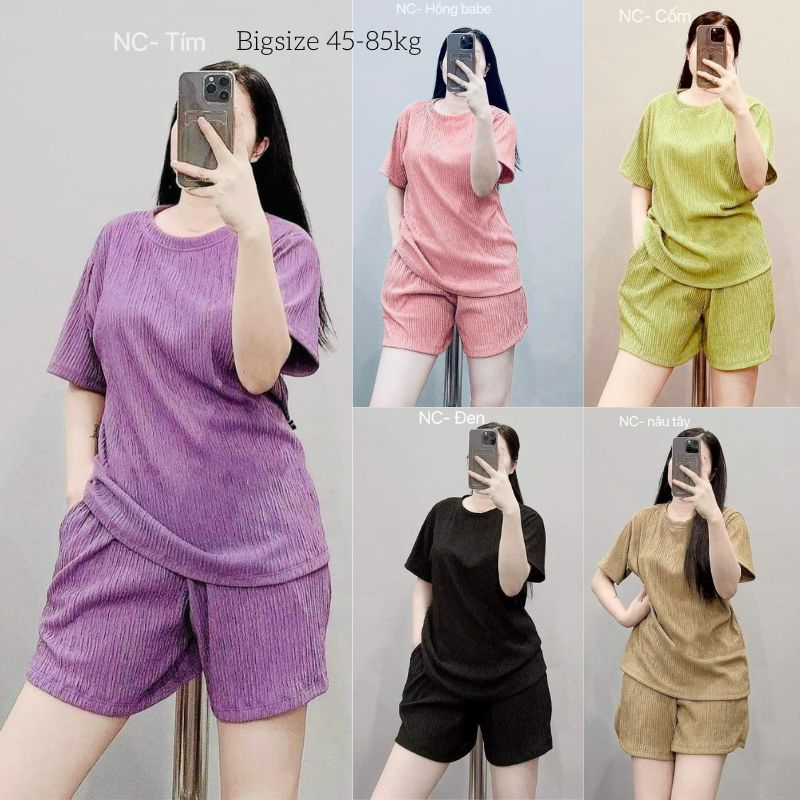Set Đồ Nữ Đẹp Sang Chảnh Bigsize ESHOP MS183 - Đồ Bộ Nữ Mặc Nhà Quần Đùi Áo Sơ Mi Mùa Hè Thoáng Mát