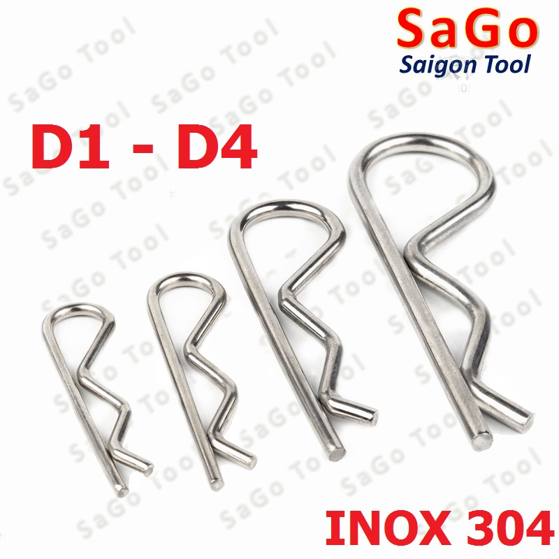 Chốt chẻ chữ R Inox 304 size 1mm -4mm Set 5 cái | Shopee Việt Nam