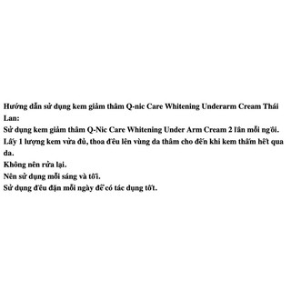 CHE TÊN SP Kem Giảm Thâm Nách Q Nic CARE Thâm Mông, Đầu Gối, Khuỷu Tay Thái Lan 15gr