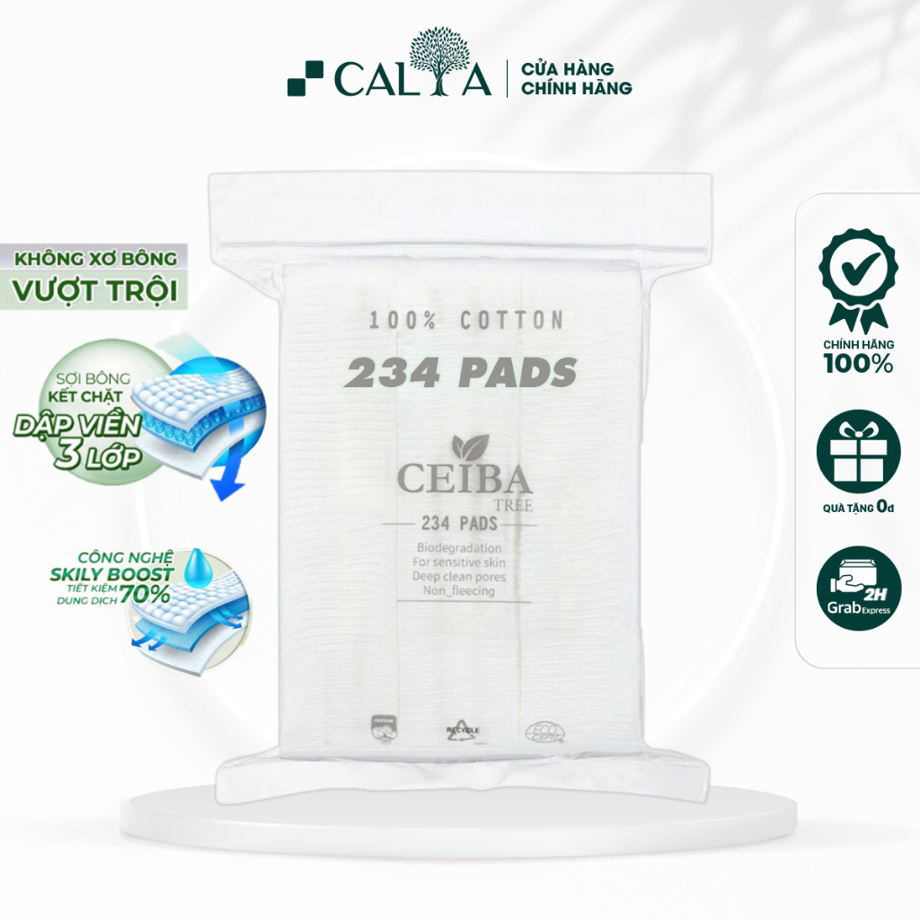 Bông Tẩy Trang Ceiba Tree Organic 100% Cotton Pad 234 Miếng