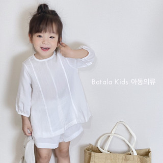 Bộ đồ mùa hè bé gái Batala kids Set đi biển vải đũi xước Nhật cho bé từ 10- 22kg SET_DUITO