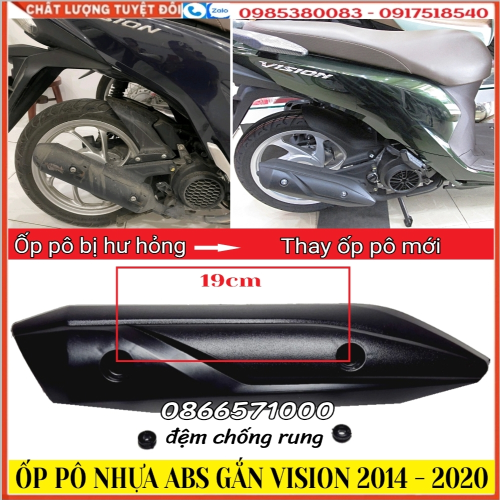 [Vision 2014 - 2020] Ốp Pô, Che Pô Nhựa ABS, Bọc Mũi Dè Trước Sau Inox ...