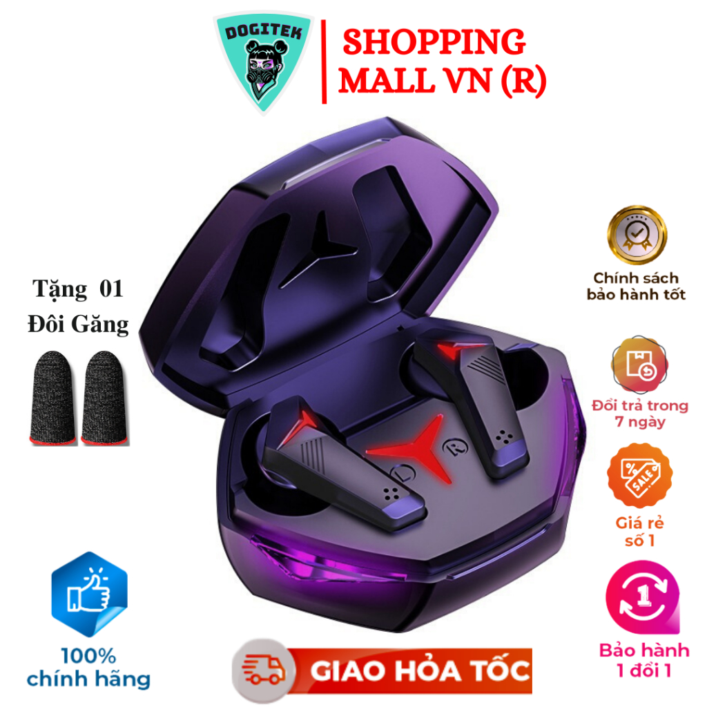 Tai nghe Bluetooth Dogitek T33 chuyên nhạc, thiết kế đẹp, có chống ồn, có núm cao su, pin trâu