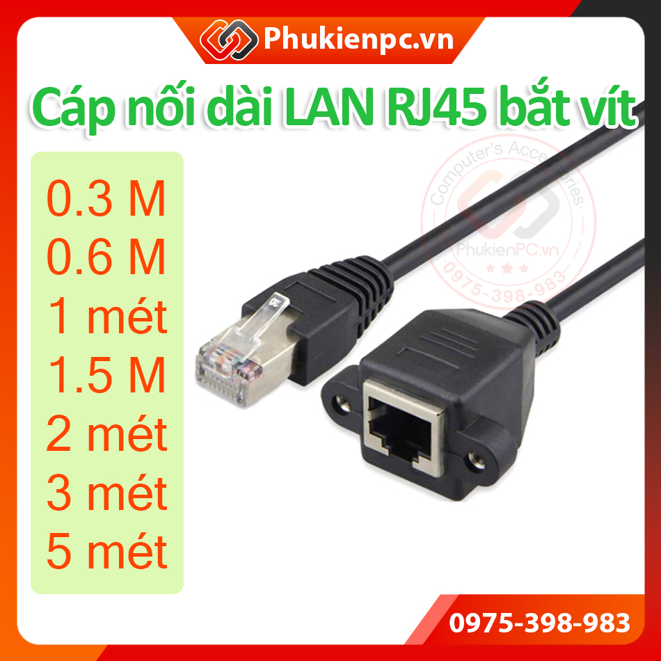 Cáp mạng LAN RJ45 đầu bắt vít nối dài 0.3M 0.6M 1M 1.5M 2M 3M 5M dùng ...