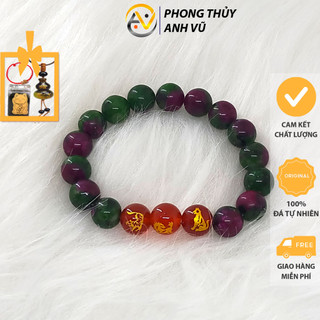 Vòng tay 12 con giáp tam hợp dần ngọ tuất đã khai quang - chất liệu mã não - may mắn tài lộc