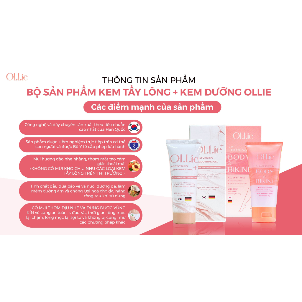 Ảnh Kem tẩy lông OLLIE tặng 1 mặt nạ đất sét Beuclay 2
