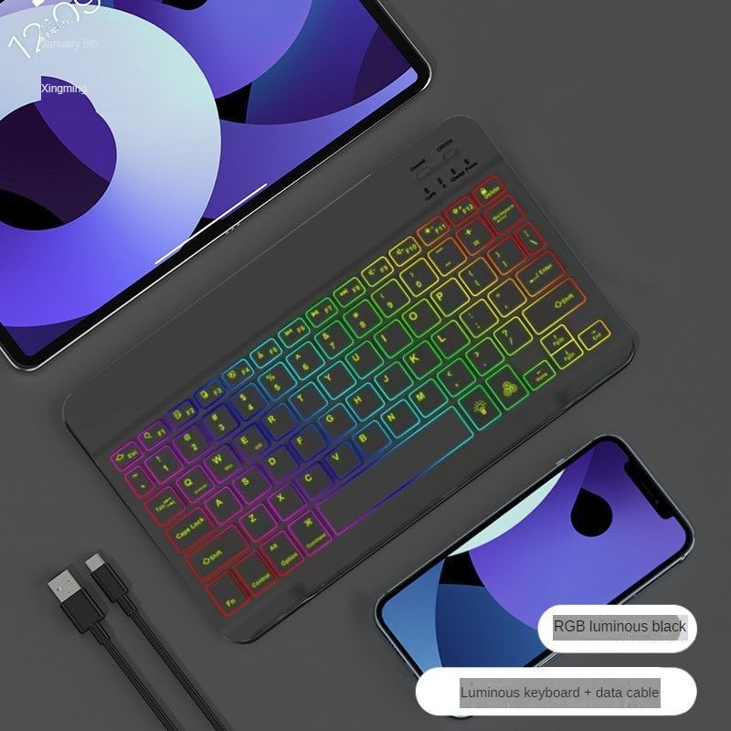 Bộ Bàn phím chuột Led RGB Bluetooth BL30 mini siêu mỏng pin sạc chống ...