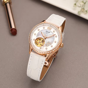 Đồng hồ nữ chính hãng I&W Carnival 573L-D1,Kính sapphire,chống xước,Chống nước30m,BH24 tháng,Máy cơ(Automatic),dây da