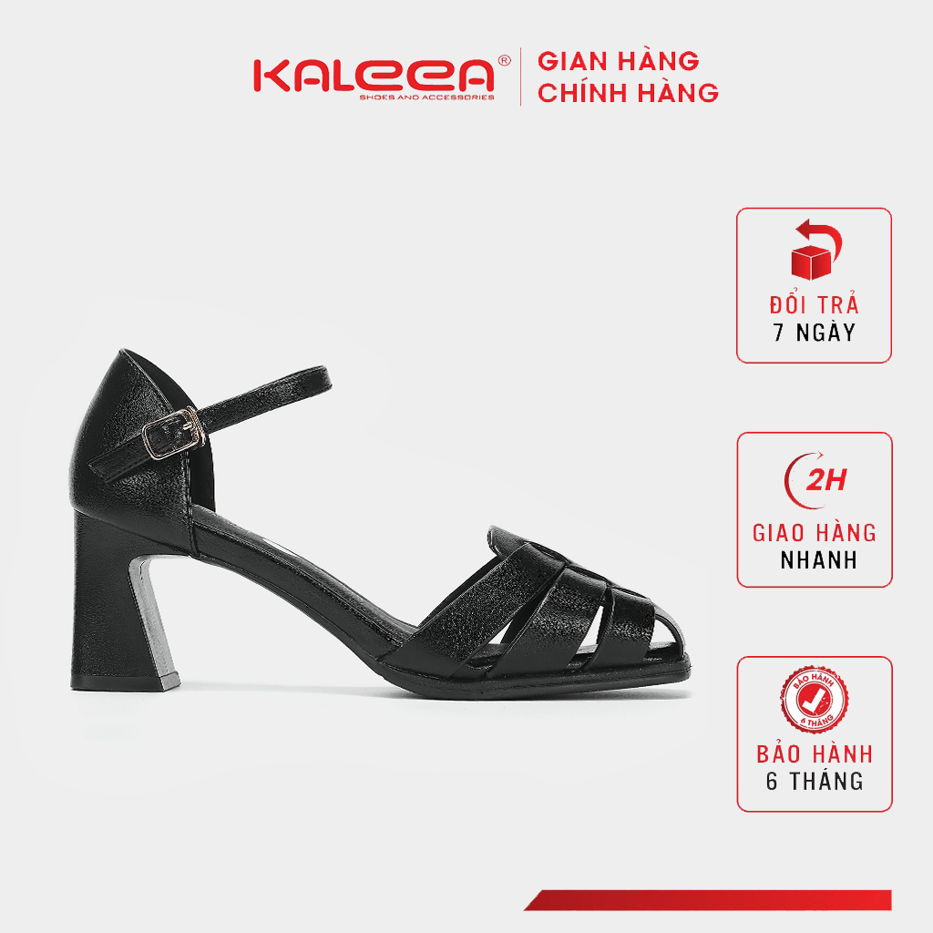 Giày Sandal Cao Gót Nữ Bít Mũi Hở Hậu Quai Ngang Mảnh Nhẹ Nhàng Đi Chơi Đi Làm Kaleea K208