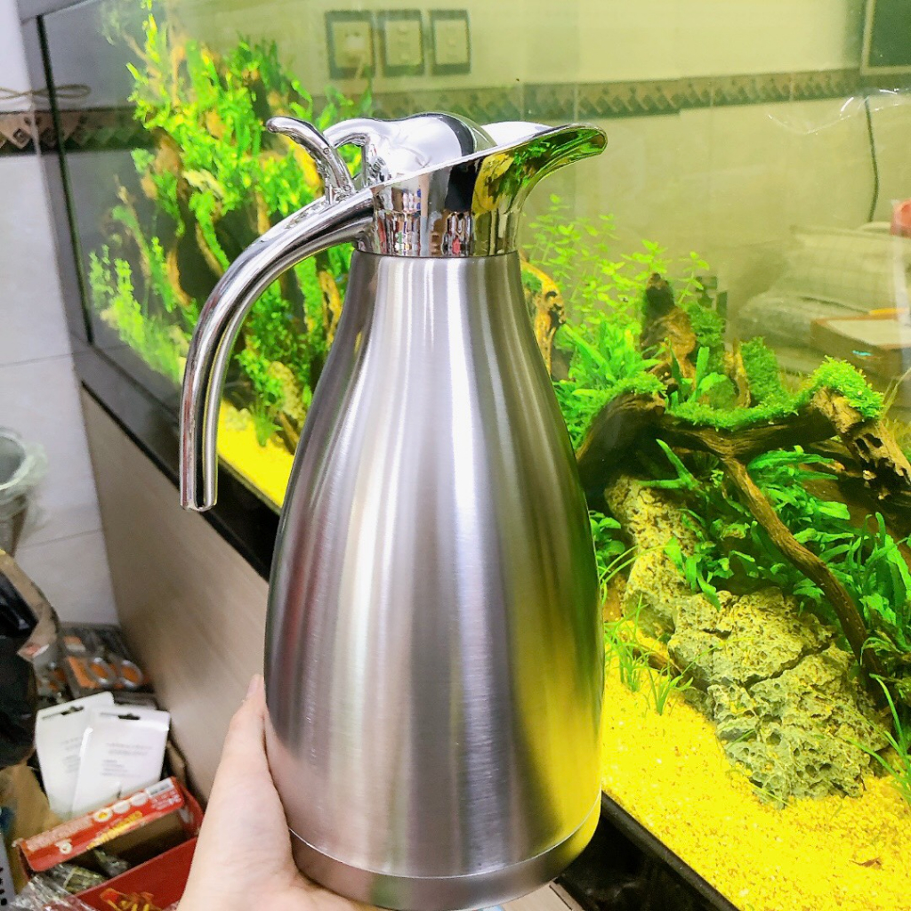 Bình đựng nước inox 2 lit - pha trà - nóng lạnh giử nhiệt