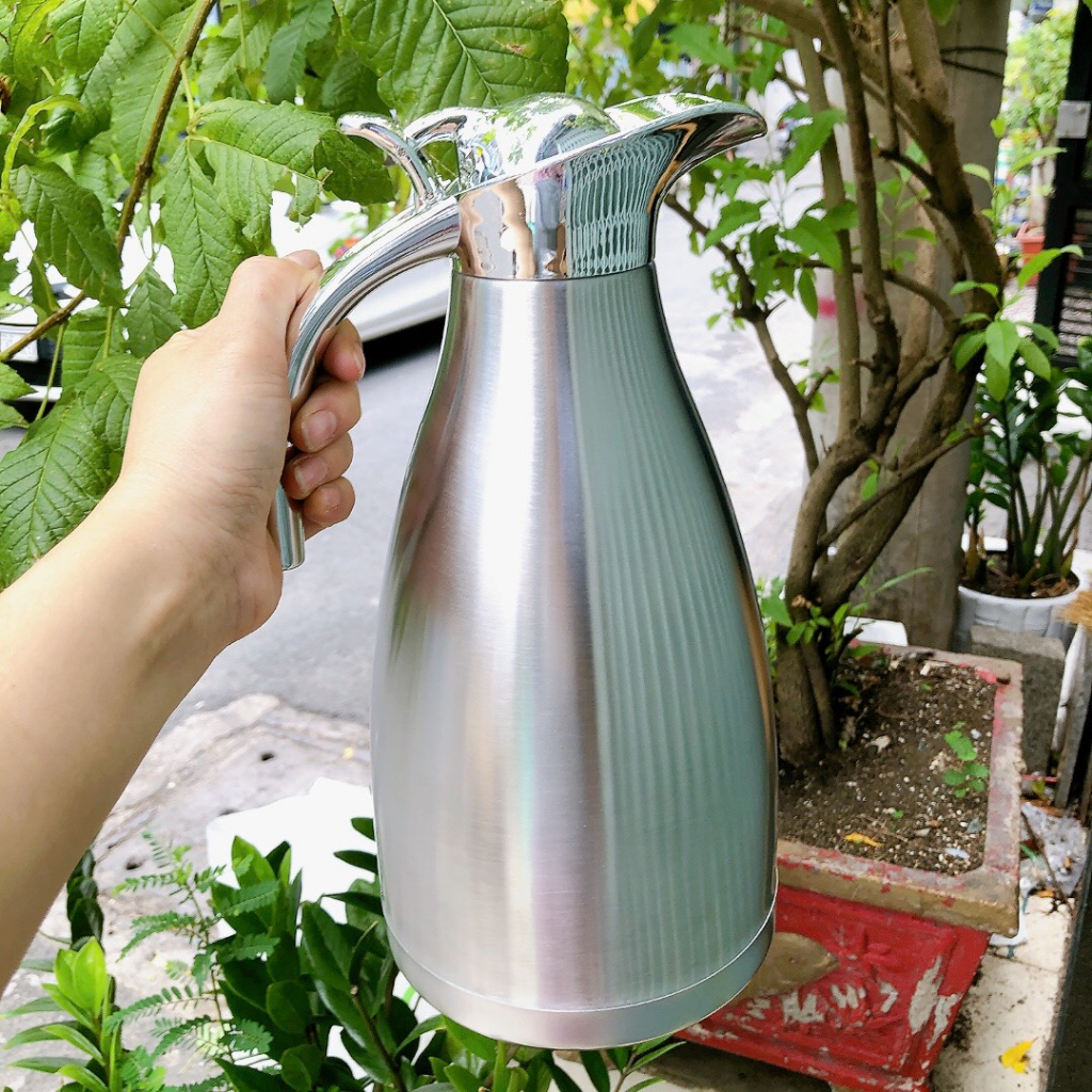 Bình đựng nước inox 2 lit - pha trà - nóng lạnh giử nhiệt