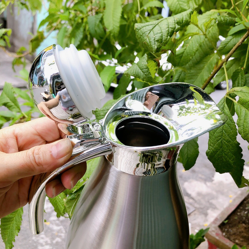 Bình đựng nước inox 2 lit - pha trà - nóng lạnh giử nhiệt