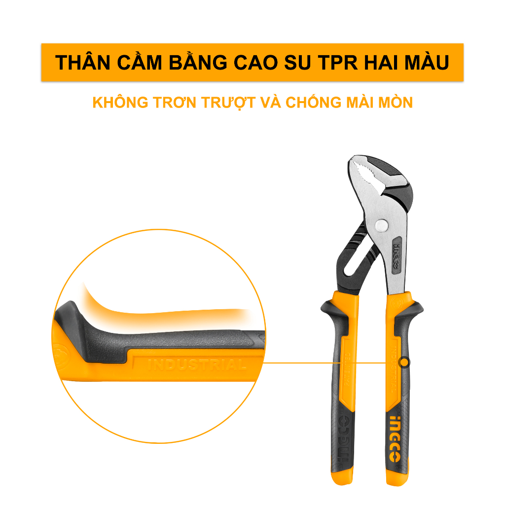 Ảnh Kìm mỏ quạ 10 inch/250mm INGCO HPP28251 độ mở tối đa 50mm kích thước dài 250mm 1